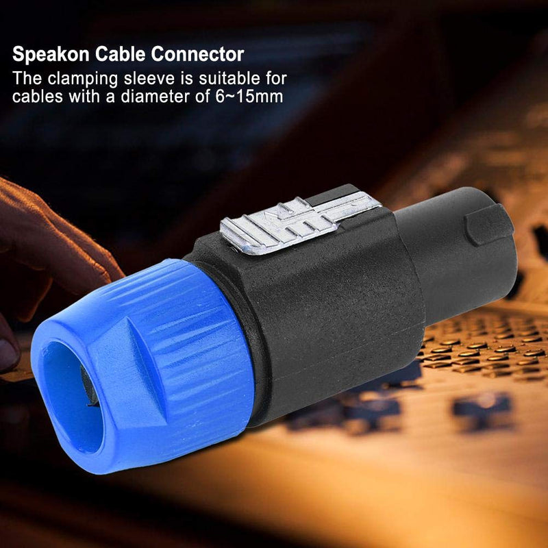 10PCS C-NL4FC Audio Speaker Connector Waterproof 4 Pin Speaker Plug Cable Connector for diameter 6~15mm cables (Blue) Blue - LeoForward Australia