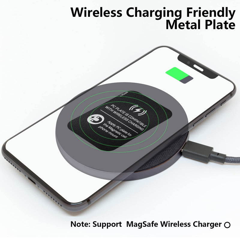  [AUSTRALIA] - 12 Pieces Metal Plate for Phone Magnet Wireless Charging Compatible Cradle Disc Round Rectangle Phone Magnet Sticker Black Magnetic Metal Plate Cell Phone Automobile Cradles for Magnetic Car Phone