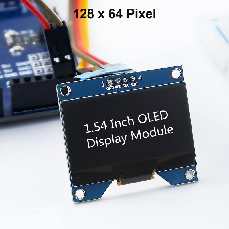  [AUSTRALIA] - Dealikee 4 pieces 1.54 inch OLED I2C IIC display module, 128x64 pixel SSD1309 driver self-luminous OLED screen board compatible with Arduino Raspberry Pi, come with storage box white