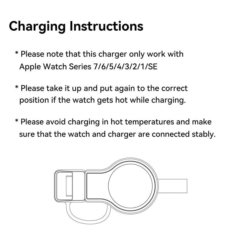  [AUSTRALIA] - NEWDERY Charger for Apple Watch Portable iWatch USB Wireless Charger, Travel Cordless Charger with Light Weight Magnetic Quick Charge for Apple Watch Series 7 6 5 4 3 2 1 SE (Black) Black