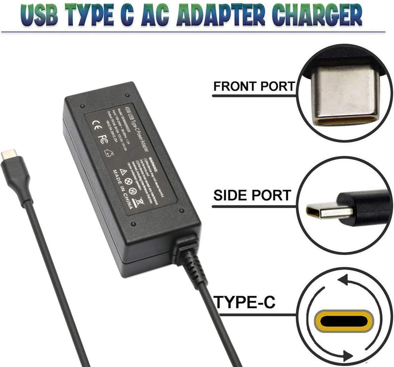  [AUSTRALIA] - 45W USB/Type C Laptop Charger Ac Adapter for HP Chromebook 14-ca051wm 14-ca052wm 14-ca061dx 11-ae051wm 11-ae001tu 11-ae027nr 844205-850 10-p010nr 12-c012dx 12-f014dx