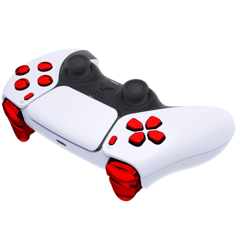 eXtremeRate Replacement D-pad R1 L1 R2 L2 Triggers Share Options Face Buttons for PS5 Controller, Chrome Red Full Set Buttons Repair Kits for Playstation 5 Controller - Controller NOT Included - LeoForward Australia