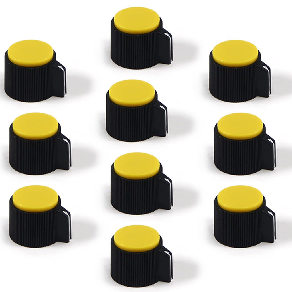  [AUSTRALIA] - Fielect 10Pcs Potentiometer Control Knobs 6mm Volume Control Rotary Knob Guitar Knob Volume Audio Knob, 19x16.5mm Yellow Yellow 19x16mm 10Pcs