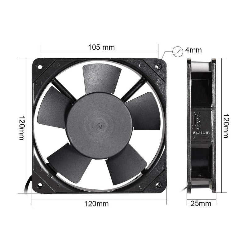  [AUSTRALIA] - uxcell Cooling Fan 120mm x 120mm x 25mm SF12025AT AC 220-240V 0.10A Long Life Sleeve Bearings