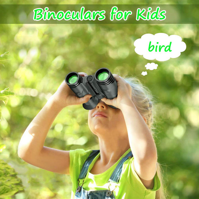  [AUSTRALIA] - UNEGROUP Binoculars for Kids, Gifts for 3-14 Years Boys Girls 8x21 High-Resolution Optics Shockproof Folding Mini Binoculars Toys for Bird Watching Nature Explore Travel Camping Outdoor Play Black for kids