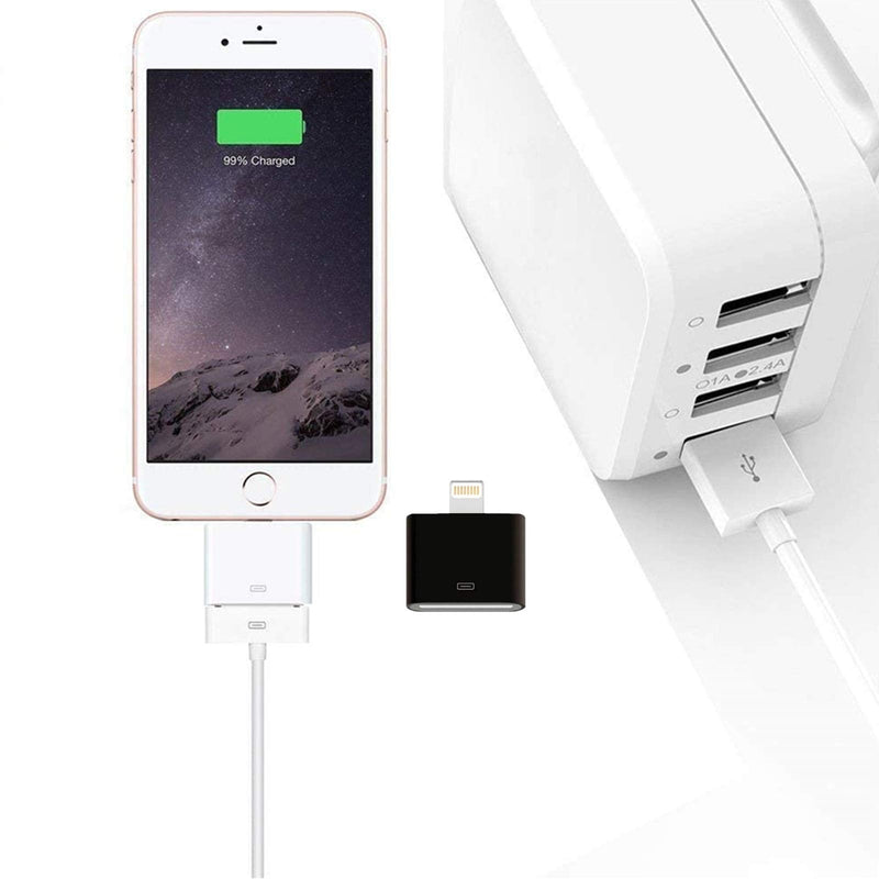  [AUSTRALIA] - sharllen [MFi Certified] Lightning 30-Pin Adapter, 2Pack iPhone 8Pin Male to 30Pin Female Charging&Sync Converter Connector Compatible iPhone 12 11 X 8 7 6P 5S 4S 4 3 3G,iPad White & Black(No Audio)