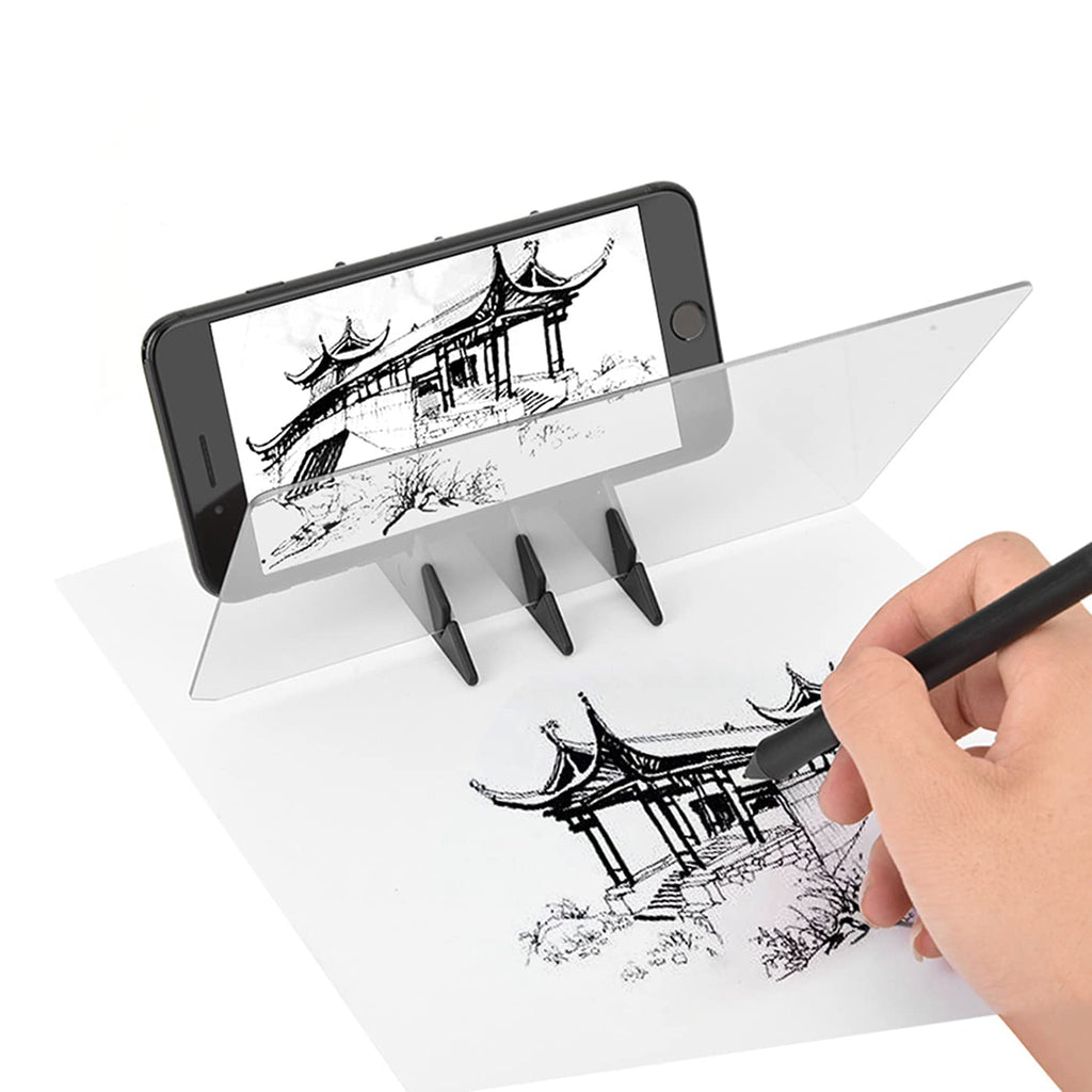  [AUSTRALIA] - Portable Optical Drawing Board ,Tracing Drawing Sketching Tool Stencil Board Copy Pad Mirror Reflection Projector Drawing Panel,Tracing Board Painting Artifact for Beginners and Kids