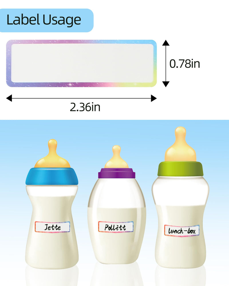  [AUSTRALIA] - 360 pcs Baby Bottle Labels for Daycare， Waterproof Name Stickers for Kids ，Name Stickers for Sippy Cup, Waterproof Name Labels for Daycare Assorted Color