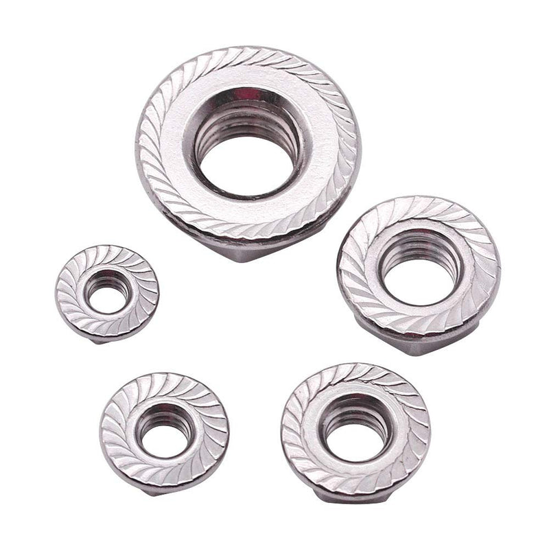  [AUSTRALIA] - M6 x 1.0mm Serrated Flange Hex Locknuts (100 Pack), 304 Stainless Steel 18-8 lock nut, Finish Hex lock Nut M6 (100 pcs)