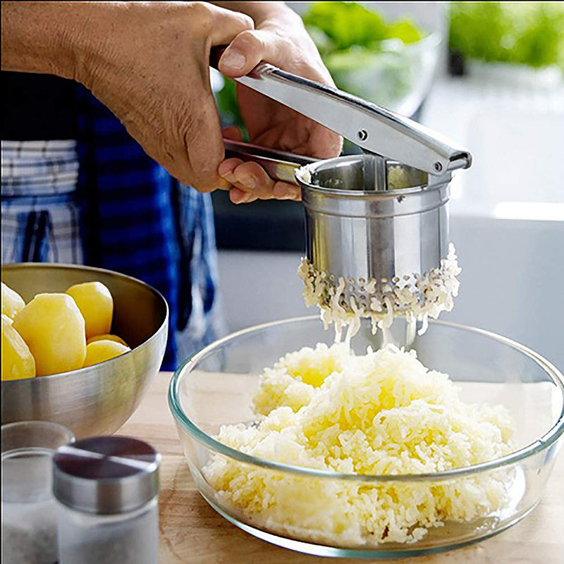 Warm Crystal, Stainless Steel Potato Ricer and Masher, Premium Manual Mashed Fruit Masher, Lemon Squeezer -- Manual Citrus Press Juicer (13.7 oz) - LeoForward Australia