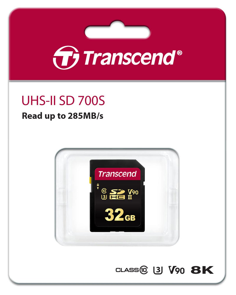  [AUSTRALIA] - Transcend 32 GB Uhs-II Class 3 V90 SDHC Flash Memory Card (TS32GSDC700S) 32GB