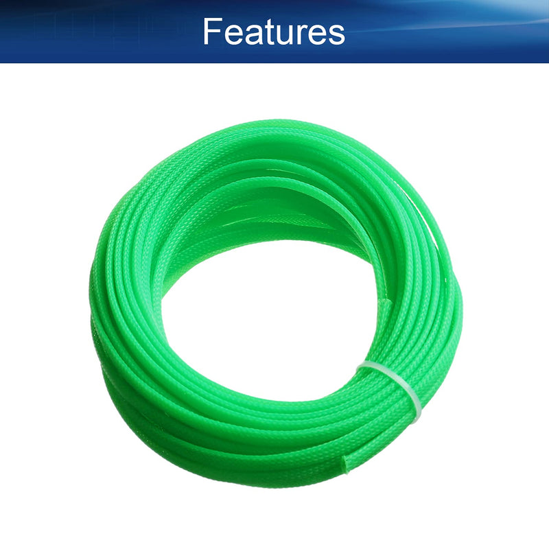  [AUSTRALIA] - Bettomshin 1Pcs 32.8Ft Expandable Braid Sleeving, Protector Wire Flexible Cable Mesh Sleeve Fluorescent Green for Television Audio Computer
