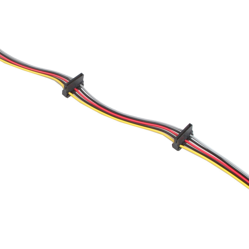  [AUSTRALIA] - LINESO (2 Pack) SATA 15 Pin Male to 4xSATA 15 Pin Female Power Splitter Cables L=19.5Inches (50CM)