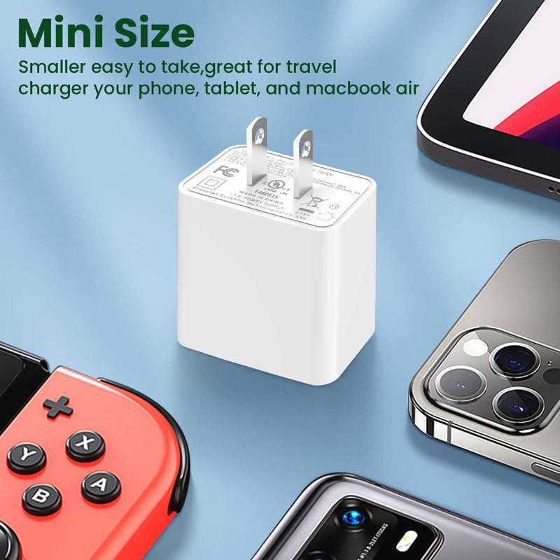  [AUSTRALIA] - 30w USB-C Power Adapter, Zafolia iPhone 14 Fast Charger Block, Google Pixel 6/6 Pro Charger, Upgraded Certified Dual Ports PD 3.0 Charging Plug for iPhone 13 Pro Max/iPad Pro/Samsung Galaxy S21 S22