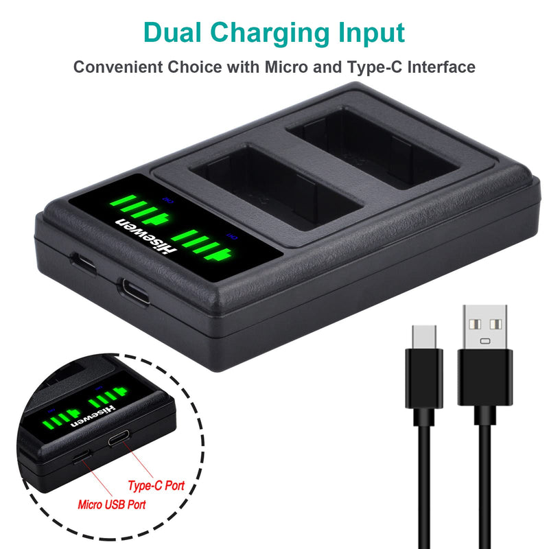  [AUSTRALIA] - NP-W126 NP-W126S Battery 2Pack, Hisewen Dual Charger for Fujifilm Fuji XT3, X100F, X100V, X-T100, X-T200, X-S10, X-A5, X-A10, X-E4, X-Pro2, X-Pro3, X-T1, X-T2, X-T3, X-T10/T20, X-T30, X-T30 II Camera.