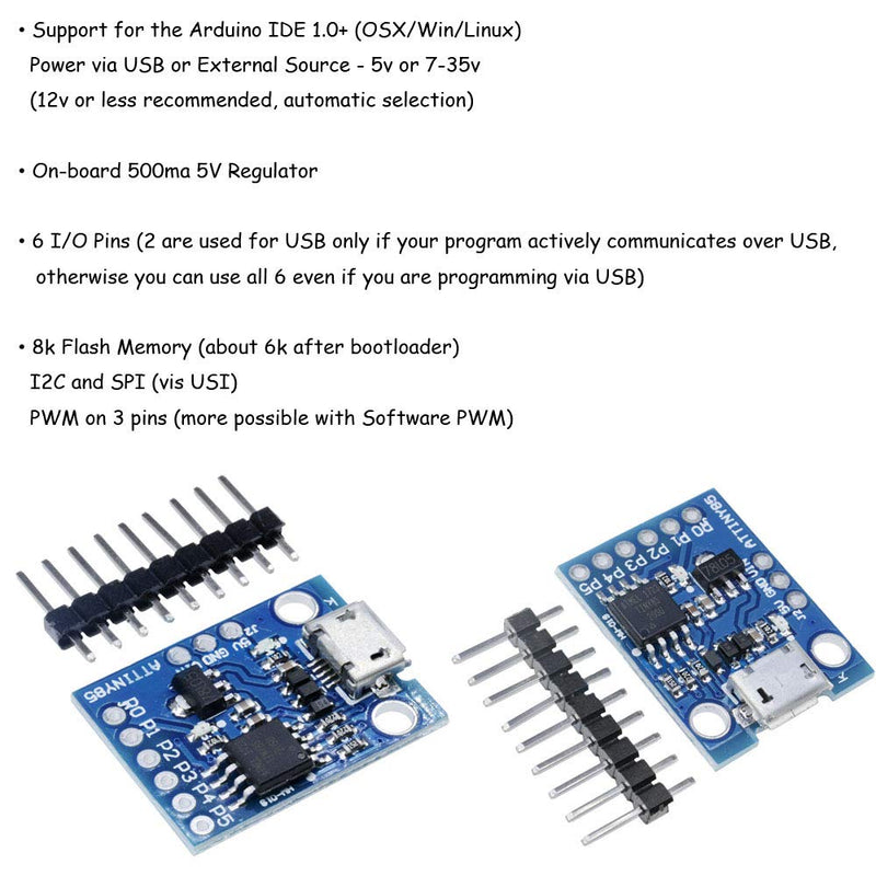  [AUSTRALIA] - Ximimark 2Pcs Digispark Kickstarter Mini ATTINY85 USB Development Board Module for Arduino IDE 1.0