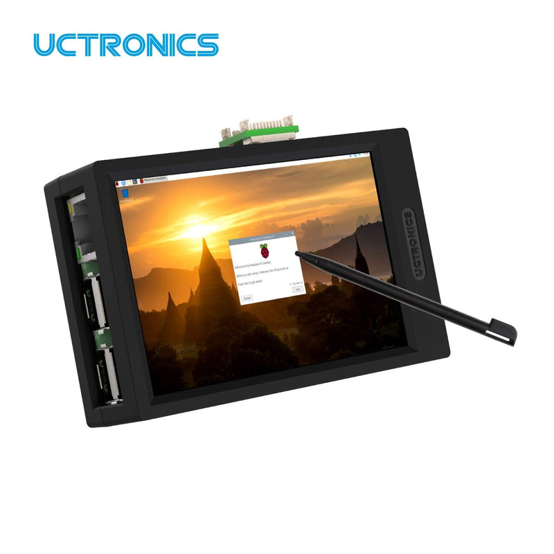  [AUSTRALIA] - UCTRONICS Mini LCD Screen with Case for Raspberry Pi 4, 3 B/B+, 3.5 inch Small HDMI Display Touchscreen with Stylus, Compatible with All Raspberry Pi B Models 3.5" HDMI Display with Case