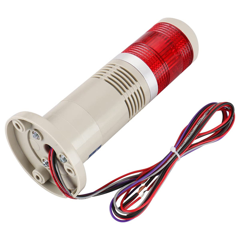  [AUSTRALIA] - Baomain Alarm Warning Flashing Light 24V DC Industrial with Buzzer Bright Light Red LED Signal Tower Lamp