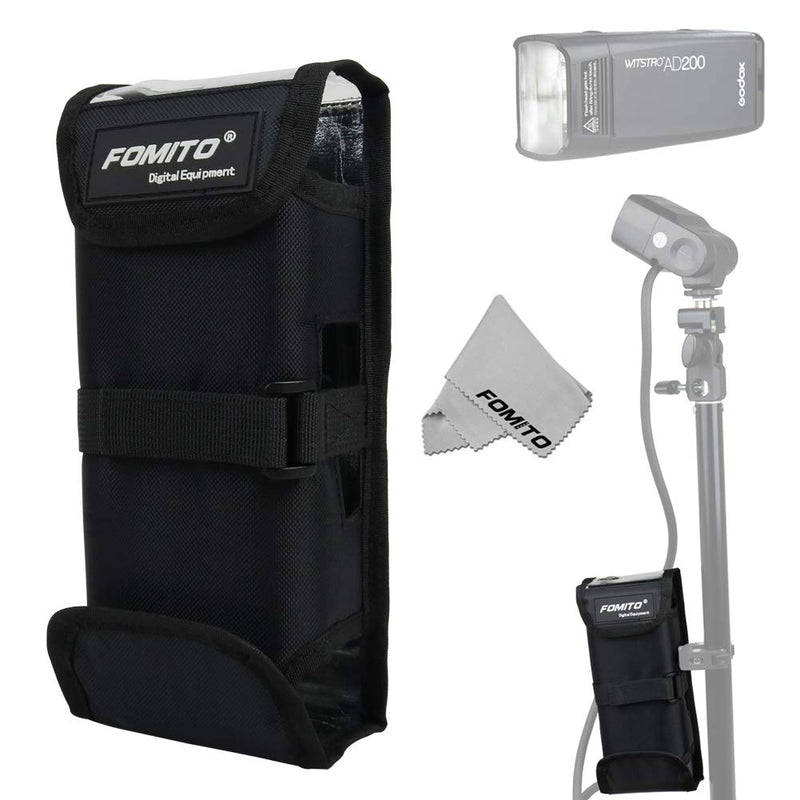  [AUSTRALIA] - Fomito AD200 Protective Bag - Storage Bag Flash Bag Protective Case for Godox Pocket Flash AD200, can Working with Godox EC200 Extension Flash Head,Waterproof and Shockproof Bag - BS200