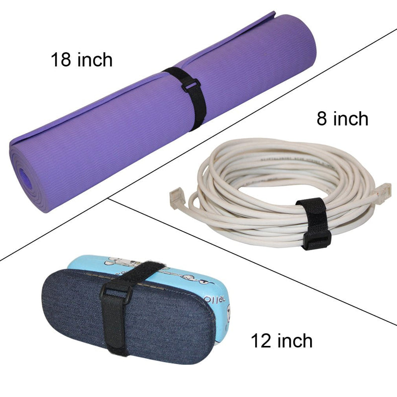  [AUSTRALIA] - [16 Pack] 1 x 12" Hook and Loop Reusable Fastening Nylon Cable Straps by YiwerDer, Durable Functional Ties Organizer Fastener to Keep Your Places Tidy 16Pack 12Inch