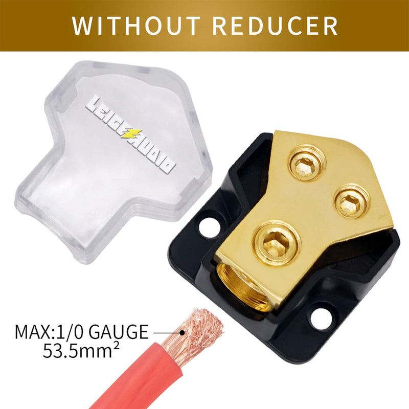  [AUSTRALIA] - LEIGESAUDIO 0/2/4 Gauge in 4/8 Gauge Out 2 Way Amp Copper Power Distribution Block for Car Audio Splitter (1PACK) 1PACK