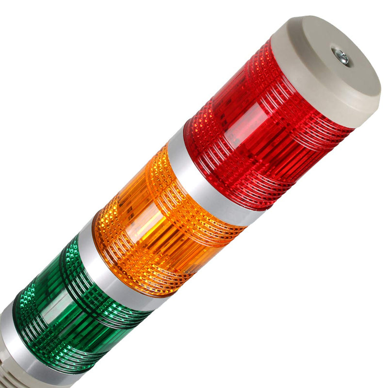  [AUSTRALIA] - LUBAN Industrial Signal Light Tower, Column LED Alarm Tower Lamp Light Flash Indicator, 3-Layer Stack LED Warning Light for Safety (DC 12V/Steady ON Light) 12V without Buzzer