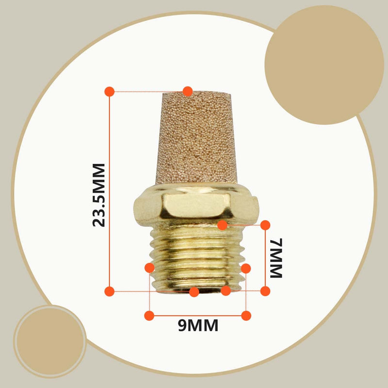  [AUSTRALIA] - Bwintech 10 pieces SL-01 air silencer, 1/8" external thread sintered brass exhaust silencer 1/8"
