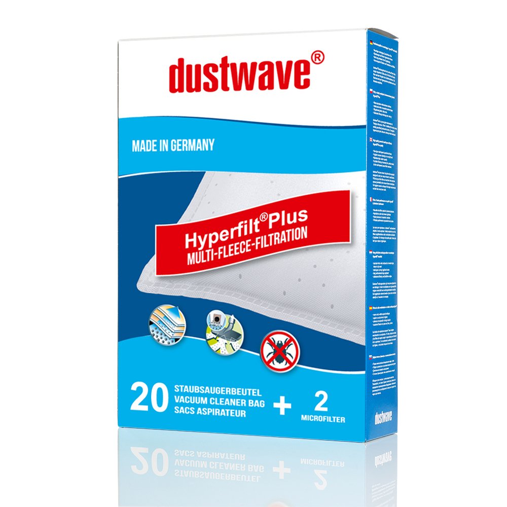  [AUSTRALIA] - 20 dustwave® vacuum cleaner bags for Bosch BGL35MOVE1, Bosch BSG62030, Adix SI 150, Adix SI 200, Bosch BSGL32210, Siemens GXXL Plus, Bosch VS 81 A 00 Fluid Plus, Siemens Q5.0, Siemens VBBS600V00