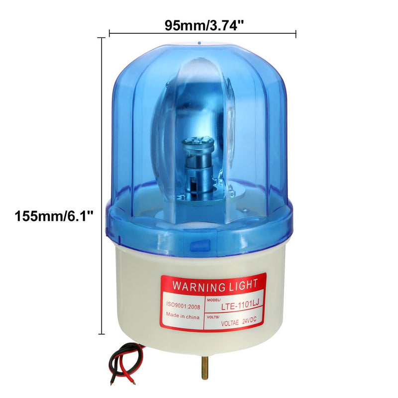  [AUSTRALIA] - uxcell LED Warning Light Rotating Flashing Industrial Signal Alarm Tower Lamp Buzzer 90dB DC 24V Blue LTE1101LJ