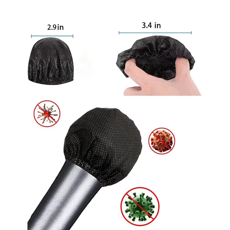  [AUSTRALIA] - 400pcs Microphone Cover Disposable,Mic Windscreen Non-Woven Handheld Mic Cover Black Pop Filter Individually Wrapped 400 Pcs