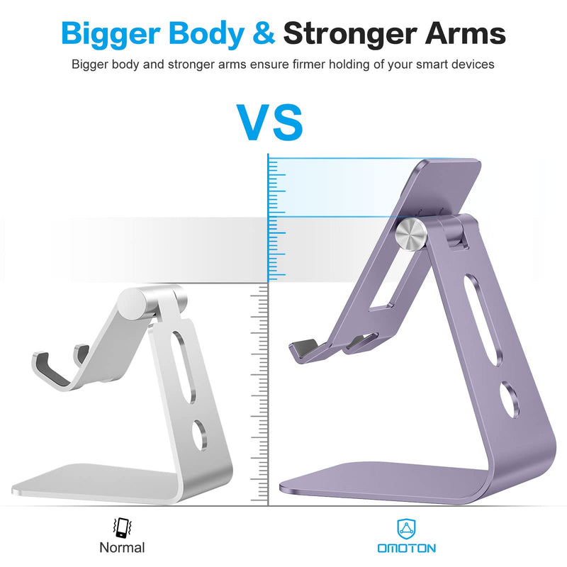  [AUSTRALIA] - Adjustable Tablet Stand for Desk, Upgraded Longer Arms for Greater Stability, OMOTON T2 Tablet Holder with Hollow Design for Bigger Sized Phones and Tablets Such as iPad Pro/Air/Mini, Purple