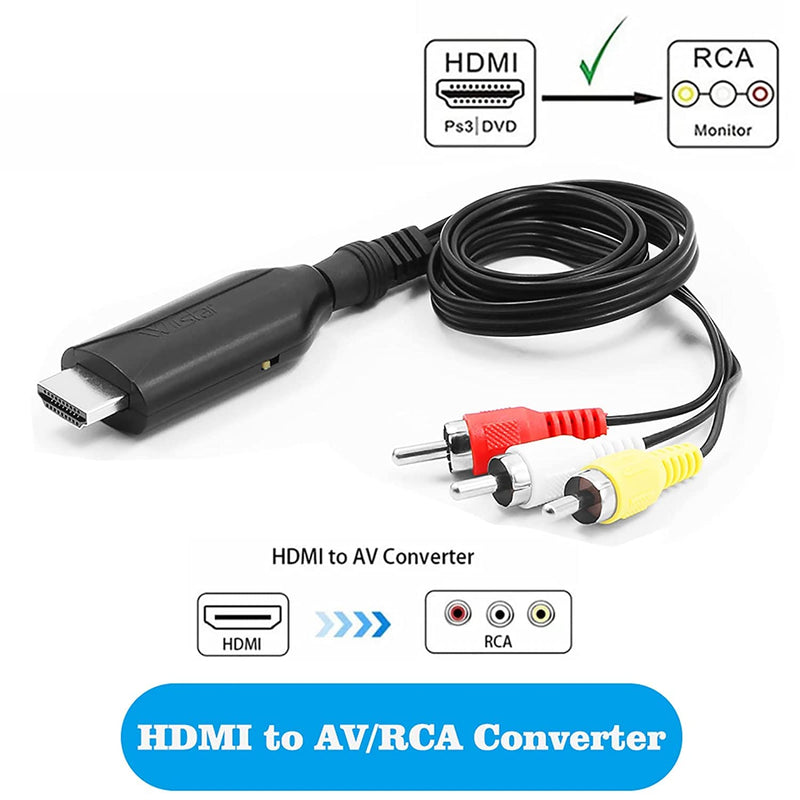  [AUSTRALIA] - HDMI to RCA Converter HDMI to AV Video Audio Adapter Up to 4K30hz Supports PAL/NTSC for TV Box, Roku Streaming Stick, Fire Stick, DVD, Blu-ray Player HDMI to RCA Adapter