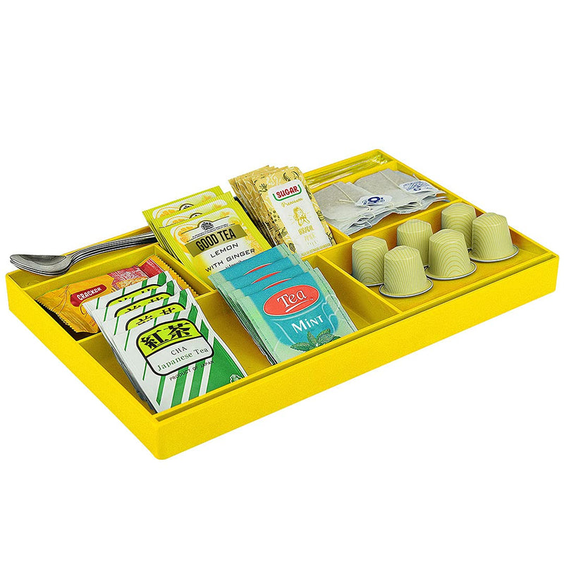 Acrimet Drawer Organizer Bin Multi-Purpose Storage for Desk Supplies and Accessories (Plastic) (Solid Yellow Color) - LeoForward Australia