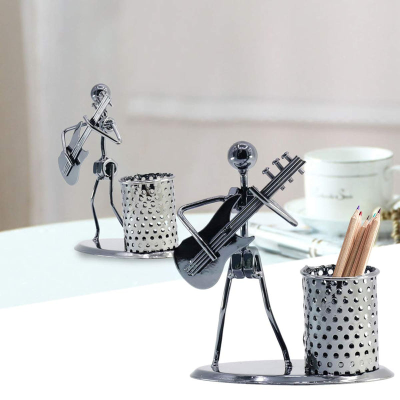 Guitar Pen Holder Creative Desk Accessories Multipurpose Stand Metal Pencil Holder Organizer For Gifts, Kids, Students, and Office Stationary - LeoForward Australia