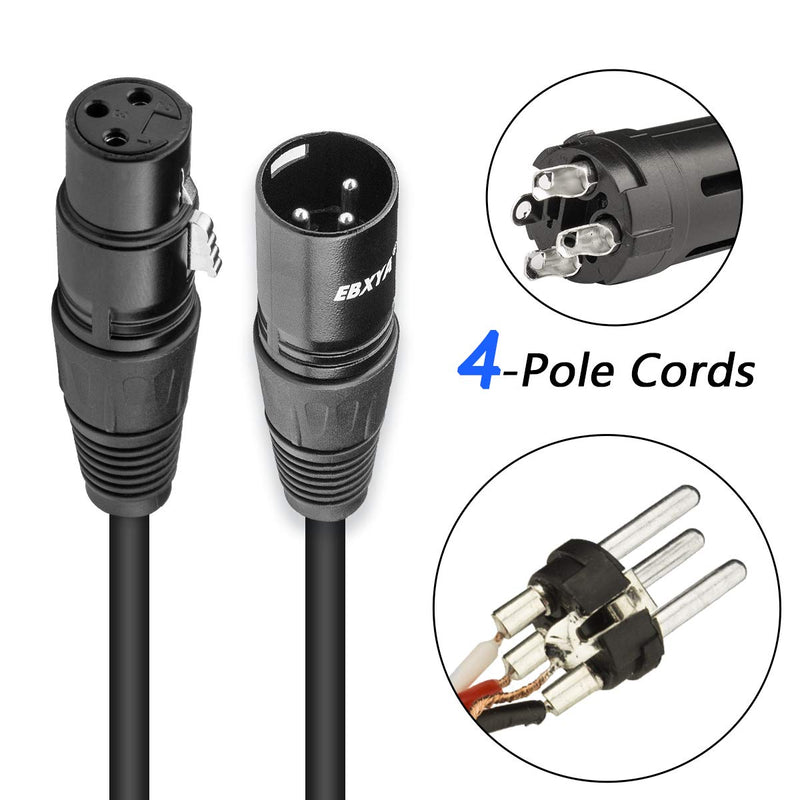  [AUSTRALIA] - EBXYA 3 Ft XLR Cable Short Microphone Cable Standard 3 PIN XLR Male to XLR Female DMX512 Lighting Cable 4 Pack, Black 3FT