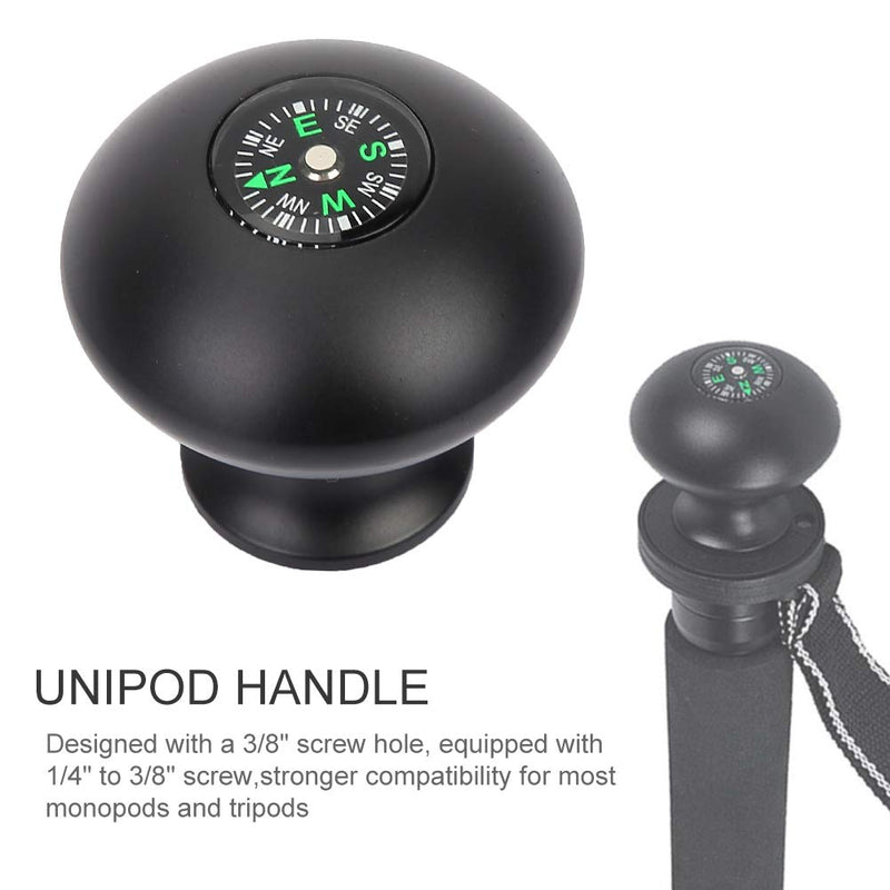  [AUSTRALIA] - Tripod Monopod Ball Head Handle Grip Knob Outdoor Universal Trekking Pole Stick Monopod Tripod Head Grip Knob with Compass