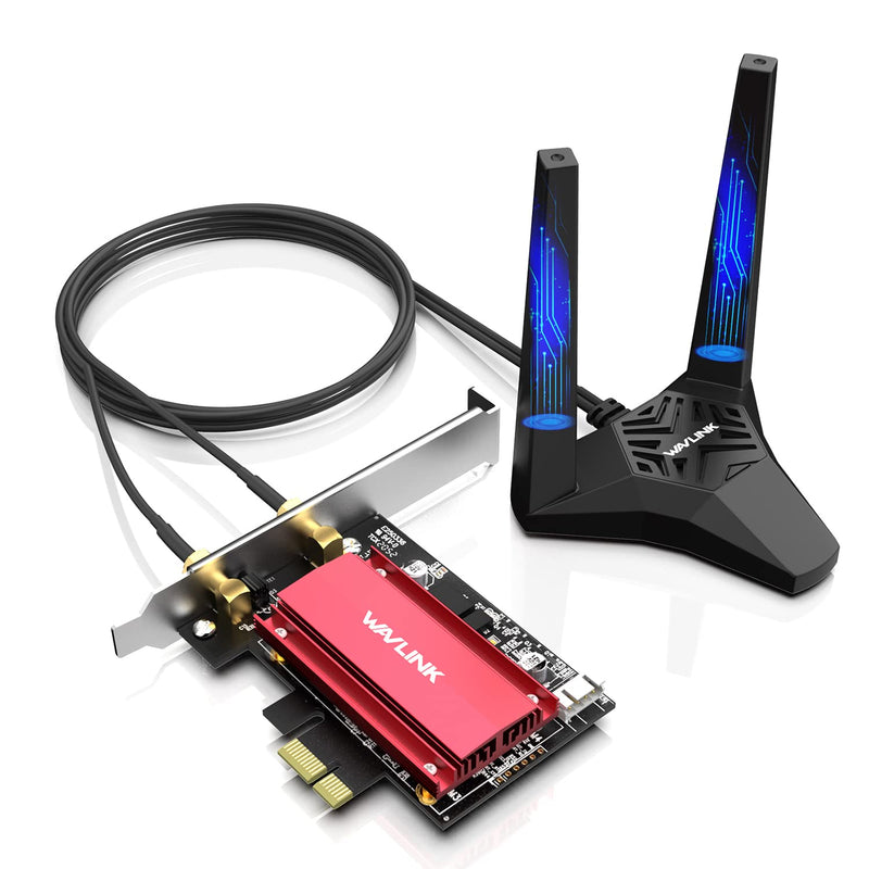  [AUSTRALIA] - WAVLINK AX3000 PCIe WiFi Adapter, Next-Gen WiFi 6E Tri-Band with Bluetooth 5.2, Up to 3000Mbps with 6GHz, MU-MIMO, OFDMA, Ultra-Low Latency for Desktop PC, Supports Windows 11, 10 (64bit) AX3000 PCIe WiFi 6E Adapter