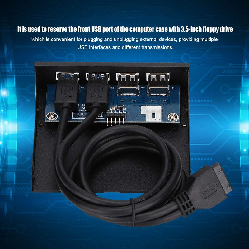  [AUSTRALIA] - Front Panel USB Hubs, 2 Port USB3.0 + 2 Port USB2.0 HUB Expansion Board, USB Ports Front Panel for Computer Case with 3.5inch Floppy Drive