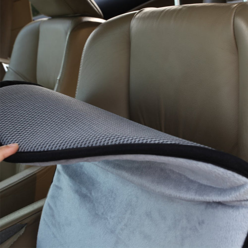  [AUSTRALIA] - Leader Accessories Universal Car Seat Covers Cushion Grey for Truck SUV Multi-Function Double Sides Front Seat Protector for Summer Winter