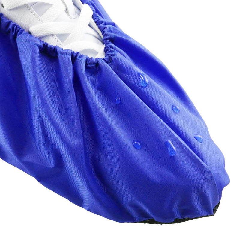  [AUSTRALIA] - LINKEASE Reusable Boot & Shoe Covers Water Resistant Non Skid and Washable for Real Estate Contractors to Keep Floors Carpets Footwear and Rooms Clean - 5 Pairs (Medium, Blue) Medium