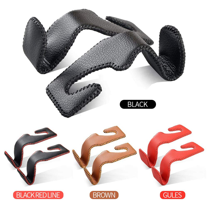  [AUSTRALIA] - Car Hooks Universal Car Vehicle Back Seat Headrest Hanger Holder Hook Microfiber Leather & Stainless Steel for Bag Purse Cloth Drink Grocery (Black) Black