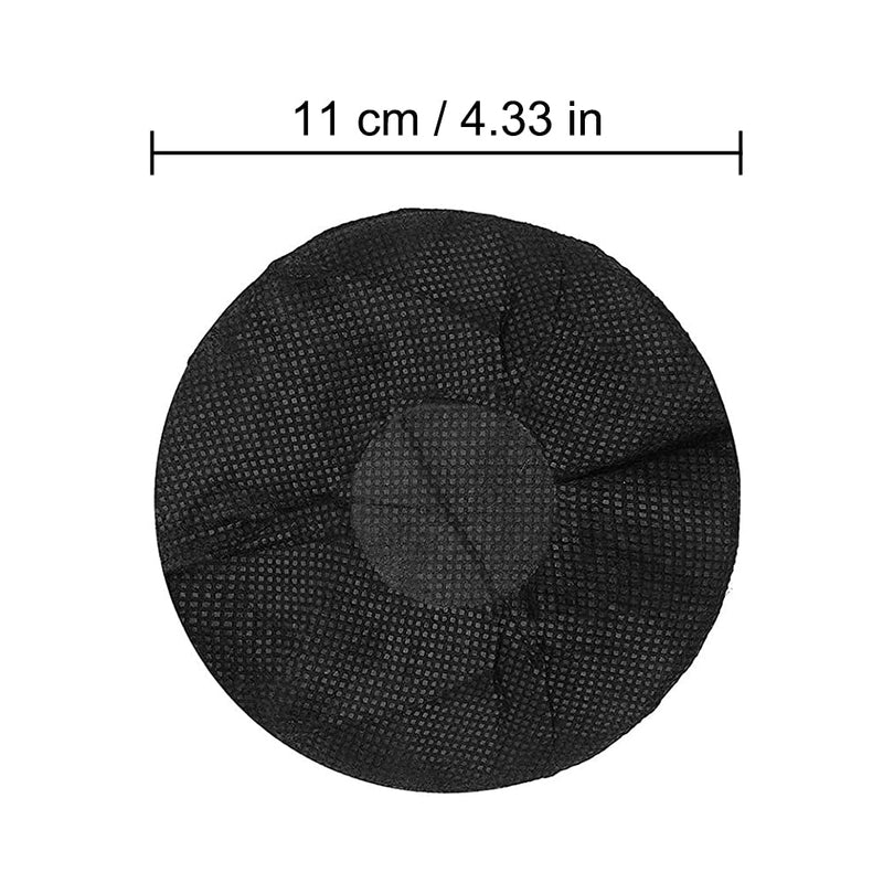  [AUSTRALIA] - Tvoip 100Pcs Black Non-Woven Sanitary Headphone Ear Cover, Disposable Super Stretch Covers Washable, for Most On Ear Headphones Earpads (11 cm/ 4.33 Inch)