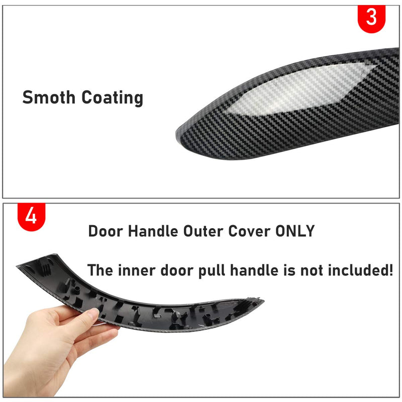 Jaronx ABS Carbon Fiber Pattern Door Handle Outer Cover Replacement for BMW 3 /4 Series,Right Side Passenger Inner Door Handle Cover for BMW 3’ F30/F31 2012-2018 and BMW 4’ F32/F33 2014-2017 (Right) Right Side - LeoForward Australia