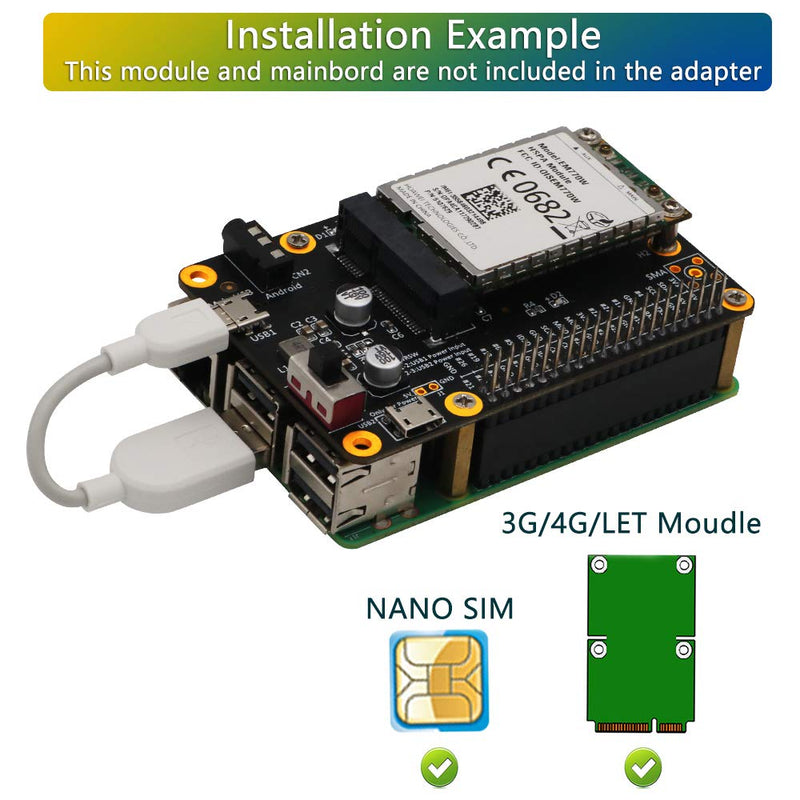  [AUSTRALIA] - 3G/4G & LTE Base HAT for Raspberry/Asus Tinker Board/Samsung ARTIK /Rock64 Media/Liber Computer Board