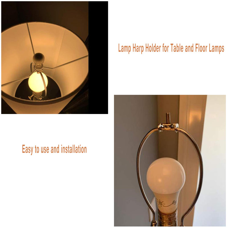 [AUSTRALIA] - Lamp Harp Holder, 2 Pcs 8 Inch Polished Detachable Harp for Table and Floor Lamps