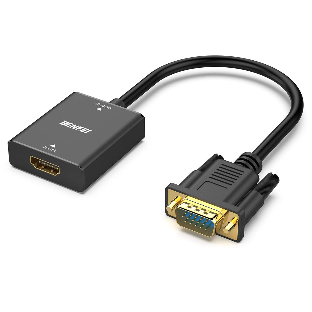  [AUSTRALIA] - BENFEI HDMI to VGA, HDMI to VGA Adapter (Female to Male) with 3.5mm Audio Jack Compatible for TV Stick, Computer, Desktop, Laptop, PC, Monitor, Projector, Raspberry Pi, Roku, Xbox and More - Black 1