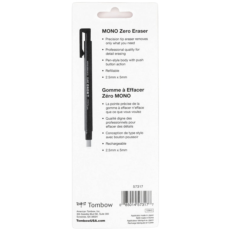  [AUSTRALIA] - Tombow 57317 Mono Zero Eraser Value Pack, Rectangle 2.5mm. Precision Tip Pen-Style Eraser with Refill