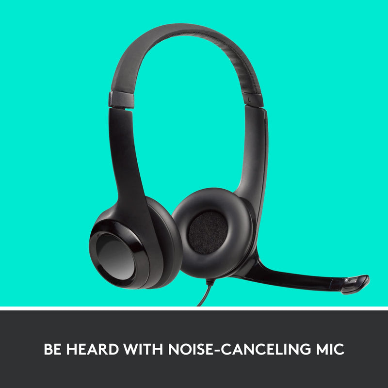  [AUSTRALIA] - Logitech USB Headset H390 with Noise Cancelling Mic & C270 Desktop or Laptop Webcam, HD 720p Widescreen for Video Calling and Recording