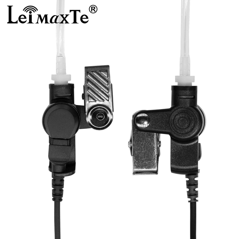  [AUSTRALIA] - LEIMAXTE Two Way Radio Headset Compatible with Baofeng, Kenwood 2 Pin Walkie Talkie Surveillance Earpiece with Mic PTT, Acoustic Tube Black Cable