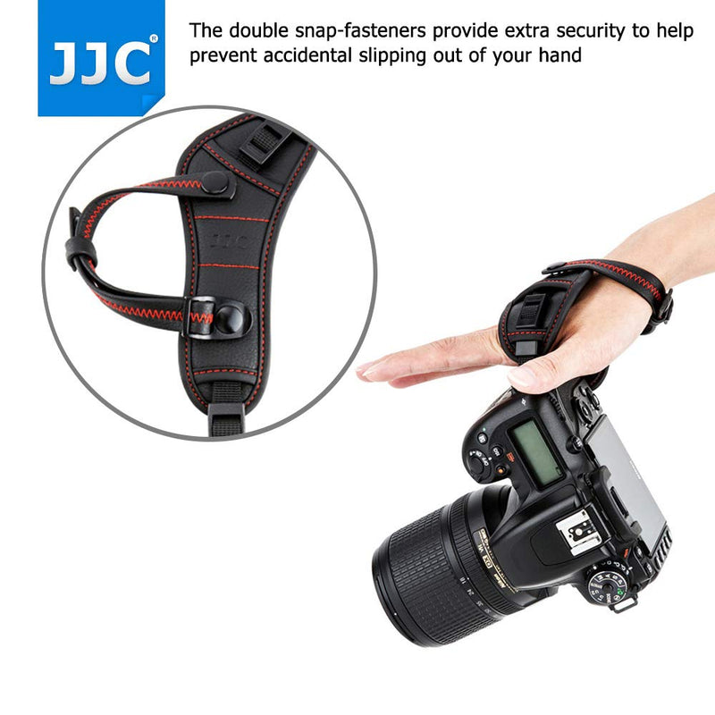  [AUSTRALIA] - JJC DSLR Camera Hand Strap Grip Wrist Strap with Standing U Plate for Canon EOS 90D 80D 77D 70D 60D 50D 1D 1Dx 7D 6D 5D Mark IV III II 5Ds 5DsR EOS R RP R5 R6 Rebel T8i T7i T6s T6i T5i T7 T6 SL3 SL2 Red Stitch